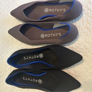 2pair of Rothy's Black and Gray Flats